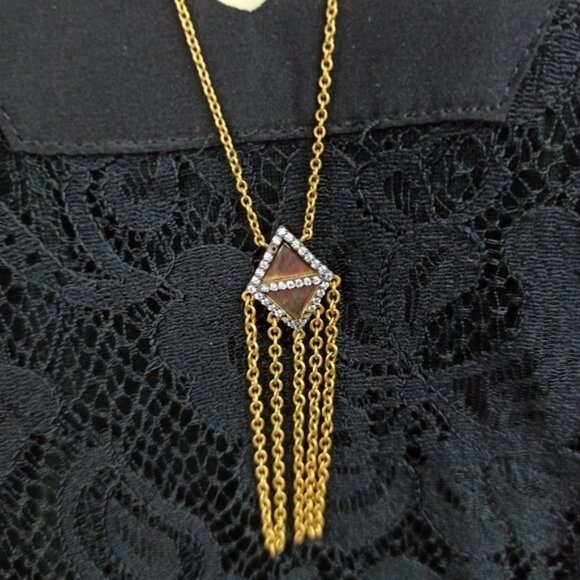 FAS Vintage Sterling Silver Gold Tone Tassel Pendant Necklace - Picture 2 of 10